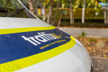 Traffix vehicle at a rural traffic management project