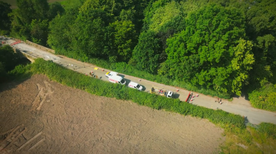 traffix-wrensbury-2 overhead shot of traffic management in wrensbury, cheshire