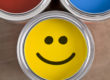 Smiling face on a paint can